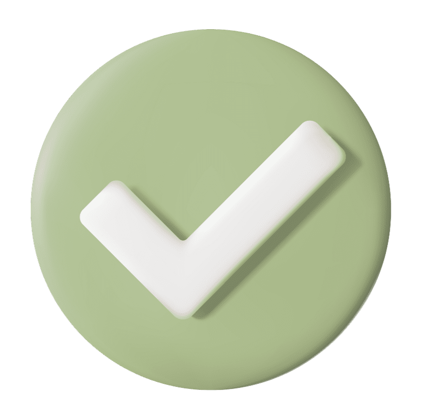 Icône verte avec coche blanche symbolisant la réussite et les conditions d’obtention de la certification RITMA.