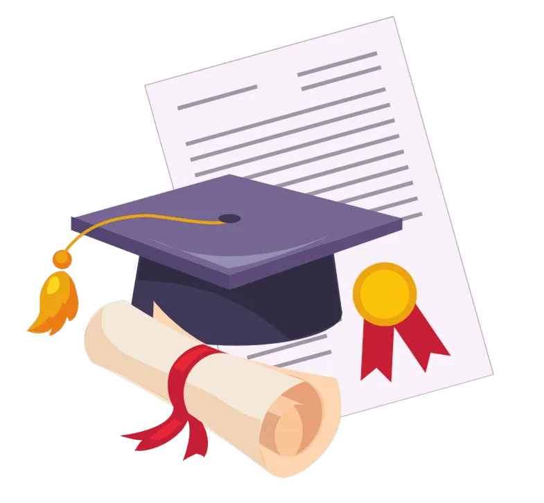 Certification RITMA ; Diplôme d’intervenant(e) en relation d’aide Icône de diplôme et chapeau de graduation représentant la certification RITMA et le diplôme d’intervenant(e) en relation d’aide.