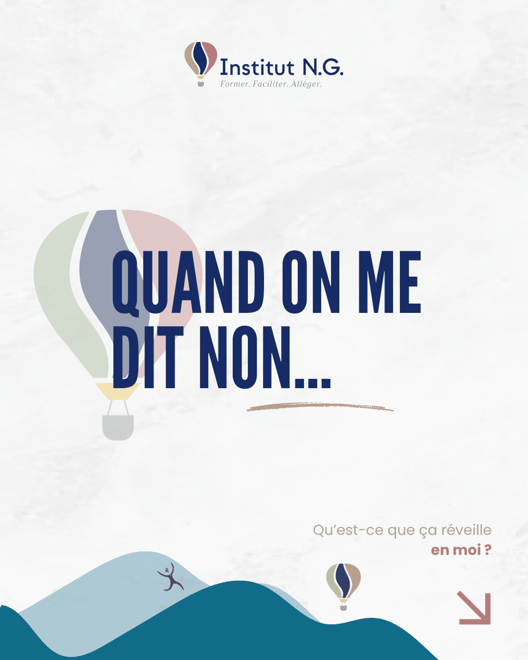 Illustration Institut NG : quand on me dit non, quelles émotions et réactions cela réveille en moi